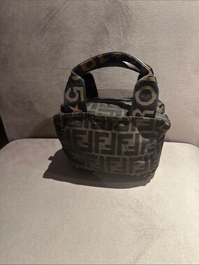 Fendi Black and Brown Monogram mini tote Bag.